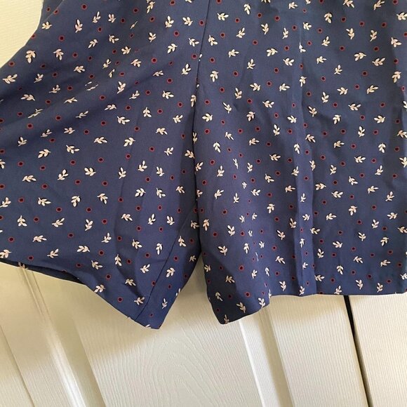 Vintage Caribou Womens Ultra High Rise Stretch Leaf Print Blue Shorts Size Small - Picture 4 of 8